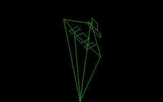 ScreenShot taken from inside DosBox using qbasic showing 3ddemo1.bas