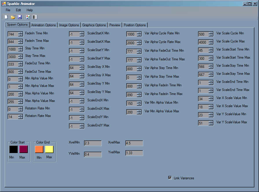 Sparkle Editor Spawn Tab
